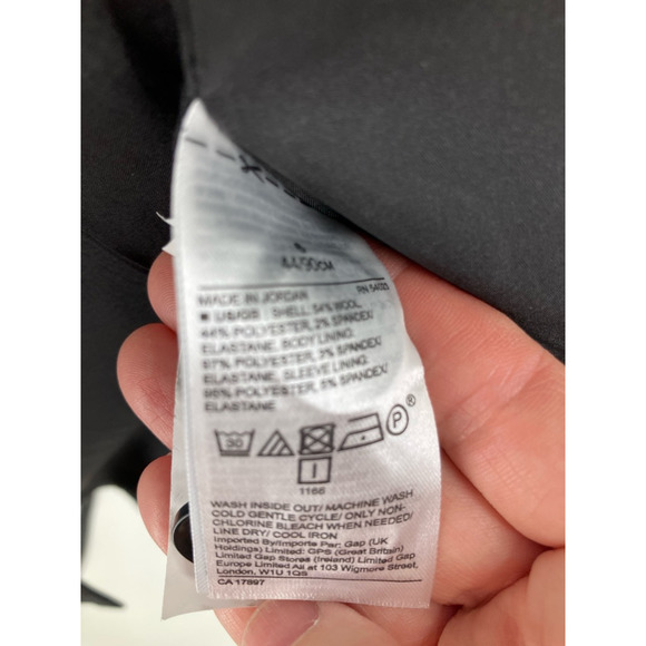 Banana Republic Womens Blazer Jacket Black Wool Blend Buttons Stretch 6 New - Picture 7 of 11